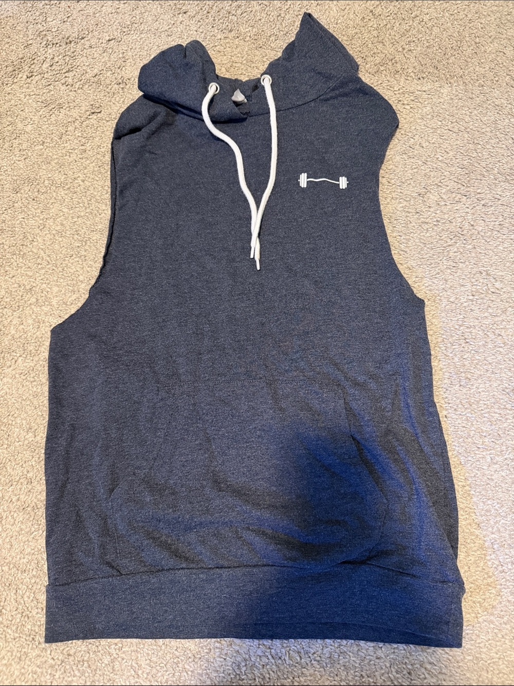 Sleeveless hoodie tee with kangaroo pocket